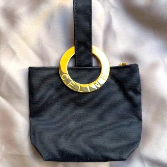 Authentic Celine Triumph Arc Pouch – Black with Gold Hardware, Exquisite Lux - Picture 5 of 15